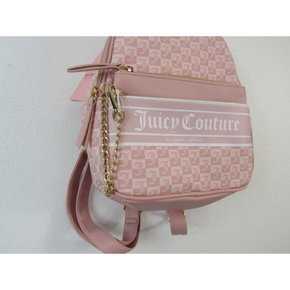 NWT Juicy Couture Pink Diamond Pullout Pouch Backpack Baby Pink Blush White main image 7
